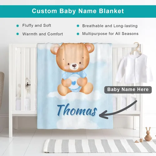 Miniatura 2 de Manta de bebé personalizada con nombre, manta de envolver personalizada con nombre para niñas y niños, recién nacidos, regalos para niños pequeños