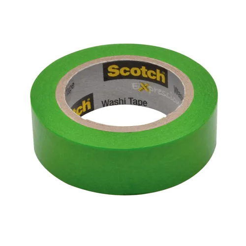 Miniatura 3 de Scotch Expressions Washi Tape - Cinta adhesiva para artes y manualidades, 0.59 x 393 pulgadas, verde, 6 rollos
