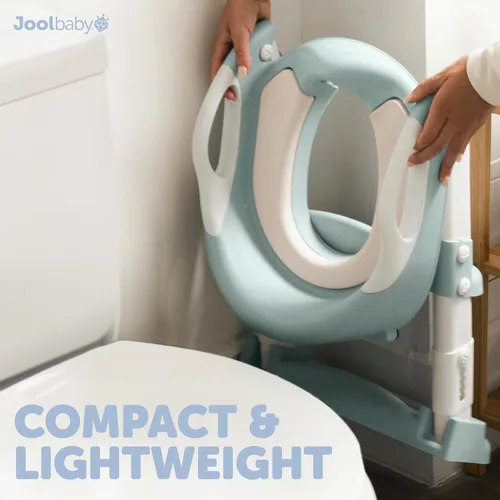 Miniatura 7 de Jool Baby Asiento de Entrenamiento para Ir al Baño con Escalera de 2 Escalones para Niños Pequeños - Protector contra Salpicaduras, Altura Ajustable