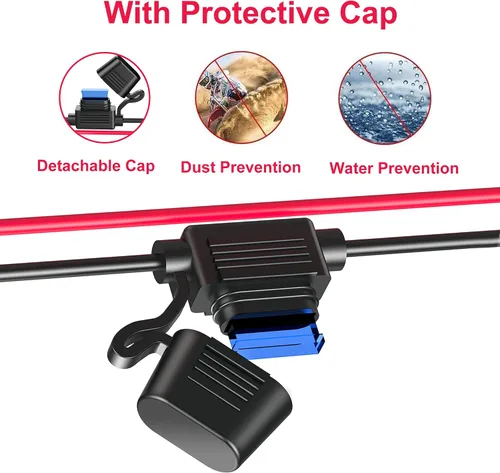 Miniatura 7 de Cargador de Coche Resistente de 10 Pies 12V/24V, Adaptador de Encendedor de Cigarrillos de 216W de 7 Puertos con Carga Rápida USB-C PD30W/QC3.0