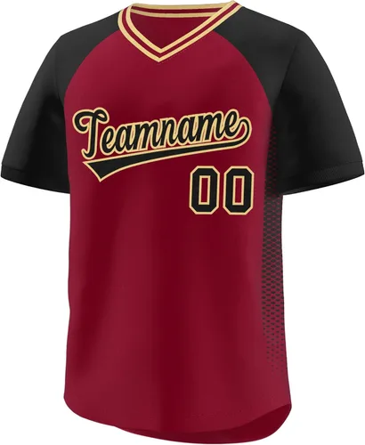 Miniatura 7 de Camiseta de béisbol personalizada con cuello en V para hombres, mujeres y jóvenes, camisetas de béisbol personalizadas con costuras o estampadas