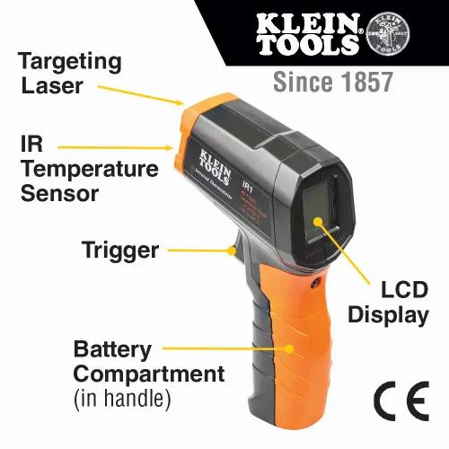 Miniatura 2 de Termómetro infrarrojo, pistola láser digital es un termómetro sin contacto con un rango de temperatura de -4 a 752 grados Fahrenheit