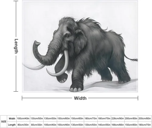 Miniatura 2 de Black Mammoth Elephant Walk Ultra Soft Flannel Fleece Bed Blanket Lightweight Cozy Throw for Sofa Couch Bedroom Premium Plush All Season Comfort
