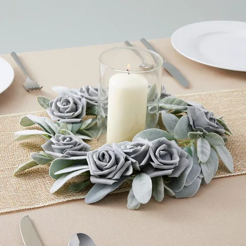Miniatura 2 de Bright Creations Rosas de espuma de flores artificiales, paquete de 100 cabezas de flores de polietileno gris de 3 pulgadas, rosas grises sin tallo