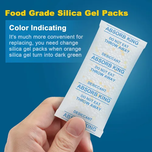 Miniatura 2 de Paquetes de Gel de Sílice – 2 Gramos 400 Paquetes Paquetes de Gel de Sílice, Paquetes de Desecante de Grado Alimentario con Indicador
