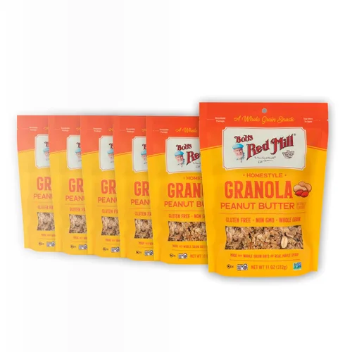 Bob's Red Mill Granola de Mantequilla de Maní, 11 oz (Paquete de 6) - Sin OGM, Grano Integral, Kosher