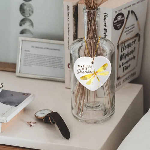 Miniatura 3 de Adorno conmemorativo de regalo para seres queridos, ahora él vuela con libélulas, regalos de recuerdo de condolencias por pérdida de padre, abuelo