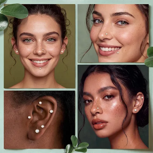 Miniatura 5 de GEMQUEEN Aretes tipo dormilona plana: aretes de acero quirúrgico de titanio rellenos de oro de 14 quilates, hipoalergénicos para mujeres y hombres