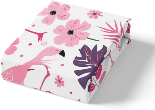 Miniatura 4 de Feelyou Juego de sábanas de flamenco rosa para niñas, tamaño individual, lindas sábanas de flamenco con bolsillo profundo, sábana bajera