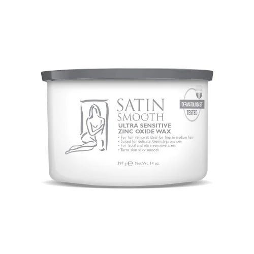 Miniatura 19 de Cera depilatoria en crema de lujo Satin Smooth - Cera suave para cara y cuerpo, depilación profesional para piel sensible, cabello grueso y rizado