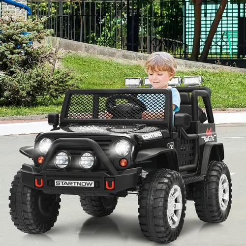 Miniatura 8 de Costzon - Camioneta de paseo para niños de 2 plazas, vehículo eléctrico con batería de 12 V con control remoto, 2 velocidades, suspensión