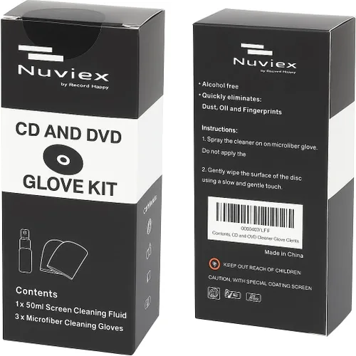 Miniatura 4 de Kit limpiador de discos CD y DVD, incluye solución de limpieza, paño de guante antiestático de microfibra, seguro para CD, DVD y Blu-ray, juego