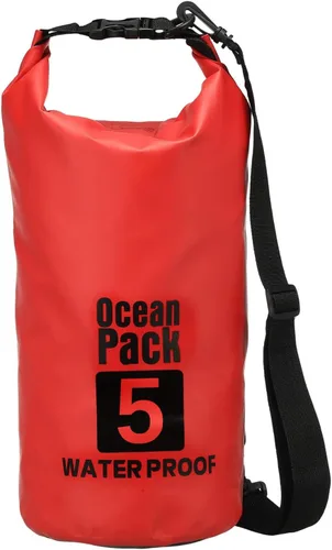 Miniatura 46 de Bolsa seca impermeable, 5 L, ajuste para mujeres y hombres, bolsas a prueba de agua, mochila flotante ligera de almacenamiento en seco con silbato