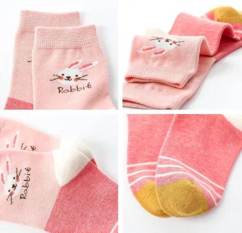 Miniatura 4 de Cozi Foot 5 pares de calcetines de algodón suaves y lindos para niñas pequeñas y grandes