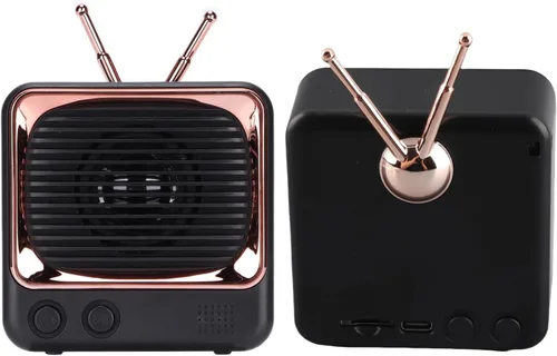 Miniatura 4 de SUNGOOYUE Altavoz inalámbrico BT 5.0 estilo retro TV, diseño macaron, plástico ABS, salida de 3 W, duración de batería de 8 a 9 horas, portátil