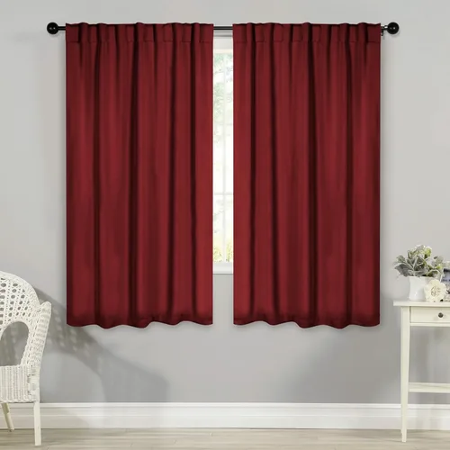 Miniatura 16 de BLUENILEMILLS Paneles de cortinas opacas para oscurecer la habitación con bolsillo para barra/pestañas traseras, cortinas perfectas para ventanas