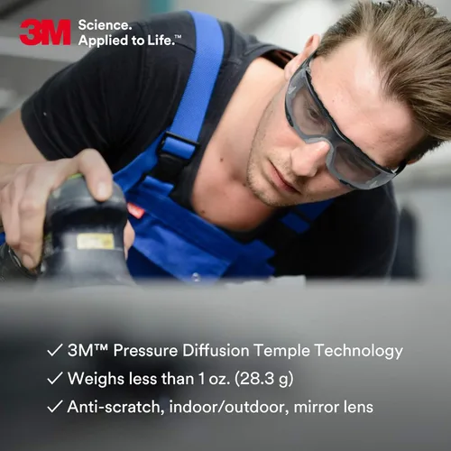 Miniatura 4 de 3M Gafas de seguridad para hombres y mujeres, SecureFit 400, protección ocular ANSI Z87, lente de espejo antiarañazos para interiores y exteriores