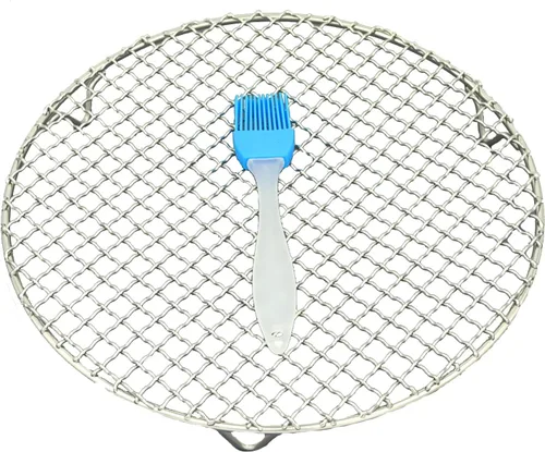 Miniatura 2 de Rejilla de enfriamiento redonda de acero inoxidable con alambre cruzado para parrilla con 3 patas para cocinar hornear al vapor (8.25 pulgadas)