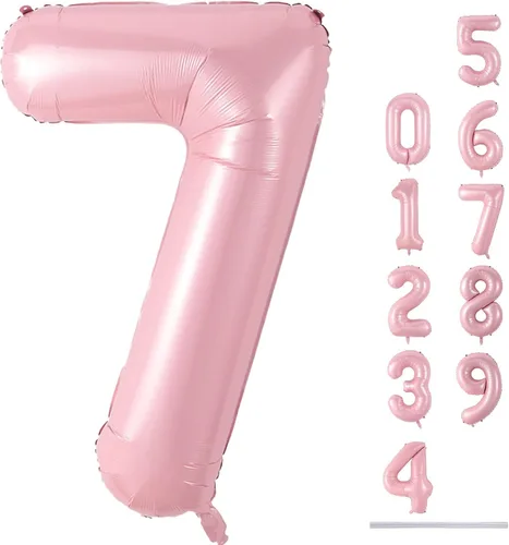 Miniatura 154 de Globo dorado champán con el número 5, globos de aluminio autoinflables grandes de 40 pulgadas del 0 al 9, globo de helio digital 5 dorado claro