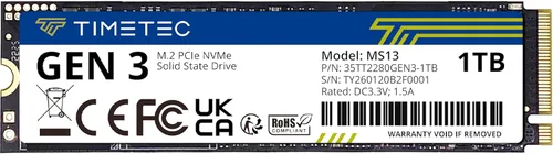 Miniatura 8 de Timetec Pinnacle 256GB SSD NVMe PCIe Gen3x4 8Gb/s M.2 2280 3D NAND de alto rendimiento SLC caché velocidad de lectura/escritura hasta 2,000/1,600