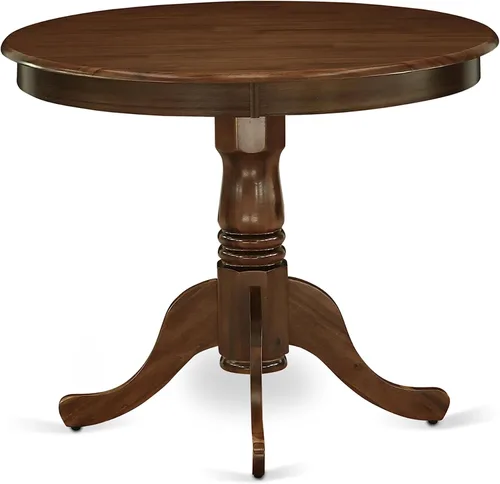 Miniatura 4 de East West Furniture ANAB3-AWA-05 - Juego de mesa de comedor moderno de 3 piezas, incluye una mesa de cocina redonda con pedestal y 2 sillas
