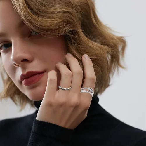 Miniatura 5 de LIU JUN Jansio Threanic Triple-Spin Ring, Magnetic Zircon Shaping Cross Full Moissanite Spinner Fidget Rings to My Daughter Open Anti Anxiety