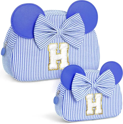 Miniatura 39 de Regalos de Navidad para niñas, bolsa de maquillaje con inicial, bolsas de cosméticos, bolsa de maquillaje de viaje, regalos de cumpleaños Azul
