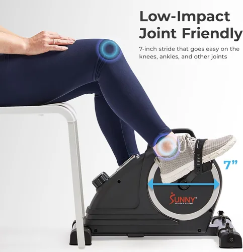 Miniatura 5 de Sunny Health & Fitness 2-in-1 Smart Magnetic Pedal Exerciser, Compact Indoor Under-Desk Mini Exercise Bike for Full Body Cardio Workout and Physical