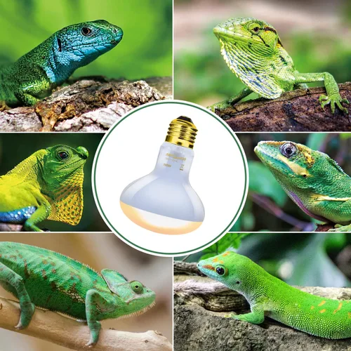 Miniatura 7 de REPTI ZOO Paquete de 2 lámparas de neodimio de neodimio para reptiles de 100 W, bombilla UVA, lámpara de calor de reptil para anfibios, lagartos