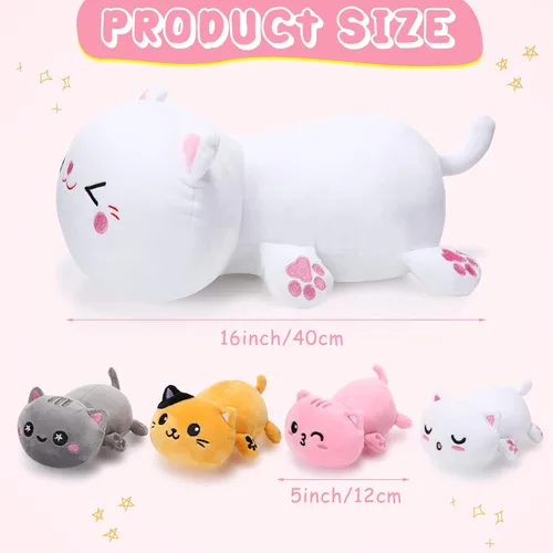 Miniatura 3 de Libima 5 piezas de animales de peluche de gato de Navidad con bebés dentro del vientre, 1 gato de peluche mamá con 4 gatitos juguetes de peluche