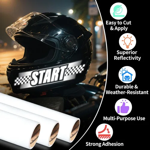 Miniatura 2 de TECKWRAP Vinilo adhesivo cromado plateado reflectante para manualidades, adhesivos, bicicletas, motocicletas, cascos, buzones, cinta reflectante, 1