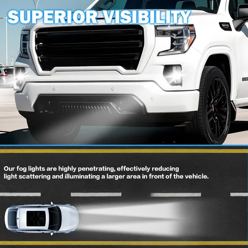 Miniatura 2 de Luces antiniebla LED para parachoques delantero, para GMC Sierra 1500 2019-2022, lámparas de conducción con interruptor y arnés de cableado, par