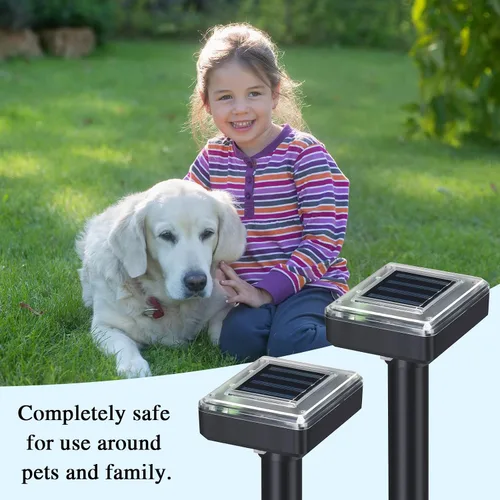 Miniatura 7 de Repelente solar de topos ultrasónico para exteriores, disuasorio de ondas sonoras para césped, jardín, serpientes, topos, topos, marmotas, ratones