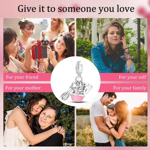 Miniatura 6 de Hapour Dijes de plata de ley 925 para pulseras, collar, joyería europea, colgante de cuentas para mujeres y madres