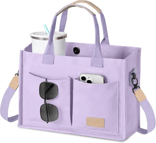 Miniatura 20 de GASSDA Canvas Tote Bag for Women Crossbody Work Purse with Pockets Top Handle Handbag Satchel Bags for Travel Nurse Teacher