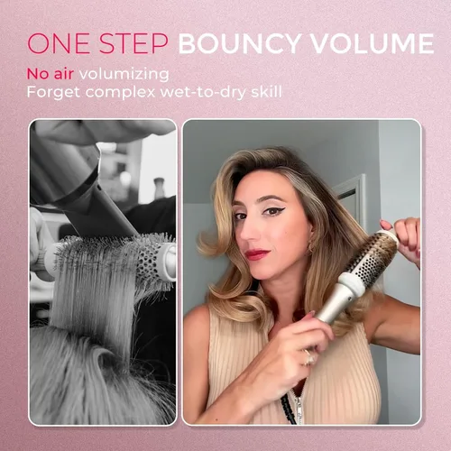 Miniatura 2 de TYMO STYLUX - Cepillo térmico 2.0 para rizar, voluminizador de 1.7 pulgadas con ajuste flexible para alisar el cabello, herramienta de peinado