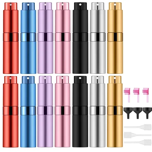 Miniatura 11 de Lil Ray 8 ml/14 piezas Atomizador de Perfume Portátil Mini, Botella de Spray Pequeña Recargable Vacía para Viaje, Vaporizador de Colonia de Bolsillo