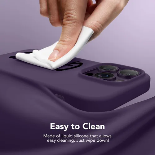 Miniatura 8 de GONEZ Funda para iPhone 14 Pro, compatible con Magsafe, con protector de pantalla + protector de lente de cámara, forro de microfibra suave