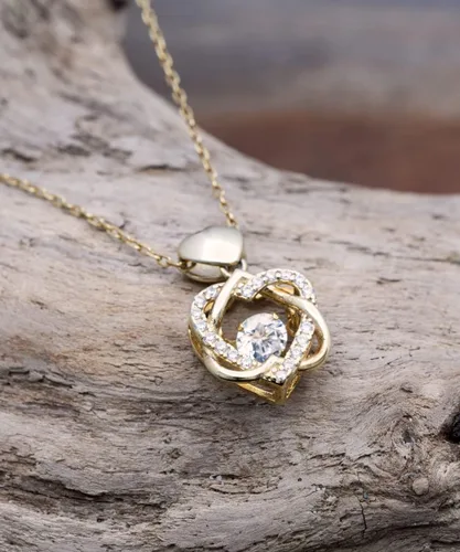Miniatura 5 de Pendiente, Collar de Regalo Para Esposa En Forma De Corazon Plateado y Dorado Regalo Para Mujer Personalizado