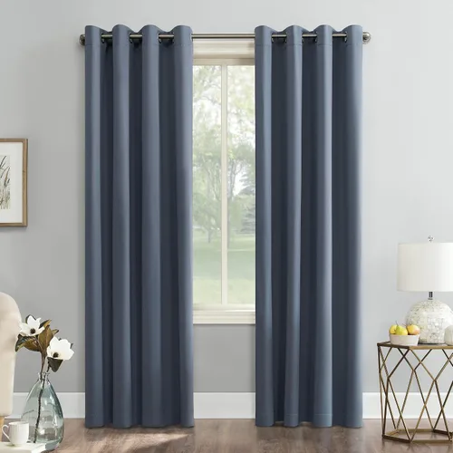 Miniatura 26 de Sun Zero Soho Paquete de 2 paneles de cortinas opacas con ojales de eficiencia energética, 54 x 84 pulgadas, color plateado Gris plateado