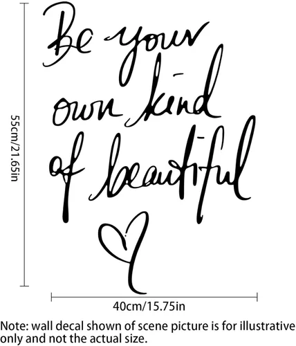 Miniatura 6 de Calcomanías de pared de vinilo inspiradoras, con frase "Be Your Own Kind of Beautiful Quote", decoración del hogar, calcomanías de pared para sala