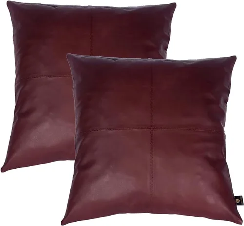 Miniatura 13 de LL LEATHER LOVERS Funda de almohada de piel de cordero - Funda de cojín para sofá, fundas decorativas para sala de estar y dormitorio, 20 x 20 Negro