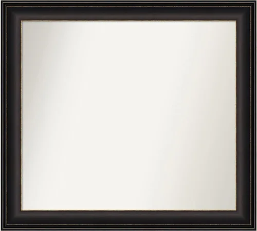 Miniatura 211 de Amanti Art Espejo de baño de bronce para sobre el fregadero, 24 x 24 pulgadas, espejo cuadrado de bronce Lara para tocador, marco de madera