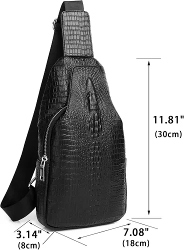 Miniatura 95 de LUKZIJAES Bolso bandolera de cuero genuino para hombre