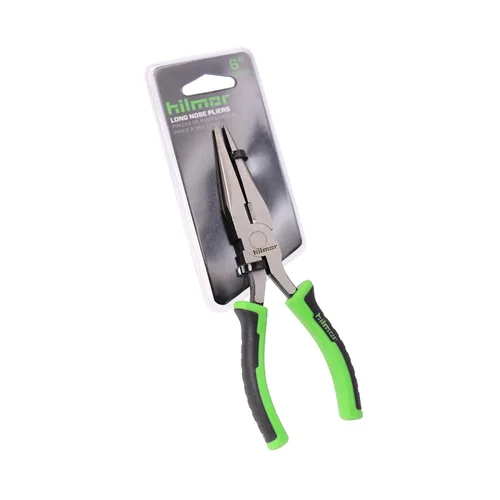 Miniatura 5 de Hilmor Alicates de punta larga de 6 pulgadas con mango de goma, negro y verde, LNP6 1885397