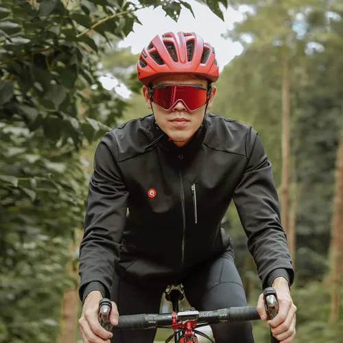 Miniatura 5 de Przewalski - Chaqueta de ciclismo para hombre, chaqueta para correr, térmica, cortavientos, transpirable, reflectante, cortavientos