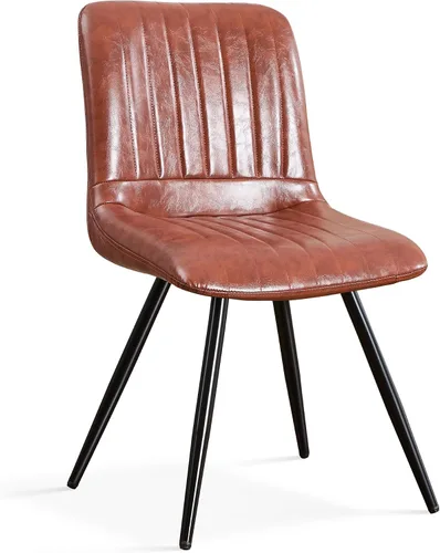 Miniatura 53 de Sillas de comedor, modernas sillas de comedor con cojines gruesos, sillas tapizadas de piel sintética para cocina, comedor con patas de metal