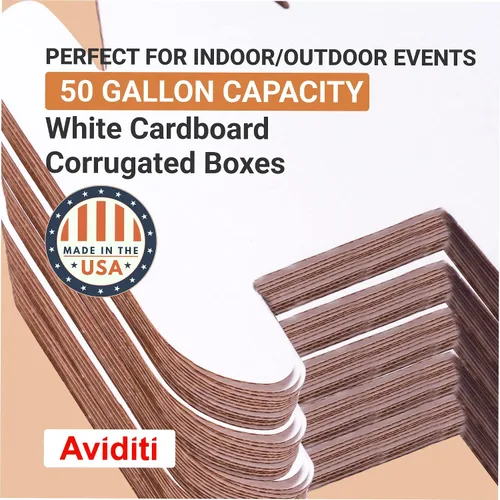 Miniatura 3 de Box USA Paquete de 10 botes de basura de cartón y contenedores de reciclaje reutilizables o desechables para fiestas, eventos al aire libre