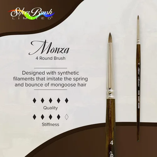 Miniatura 2 de Silver Brush Limited, Monza, Pincel redondo - Mango corto, tamaño 4