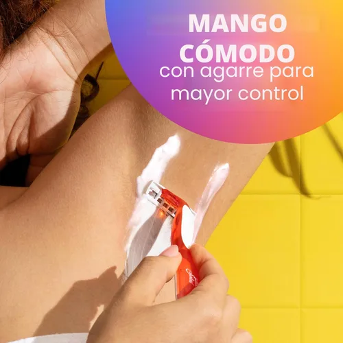 Miniatura 4 de BIC - Juego de rasuradoras lubricadas premium con aloe vera y vitamina E desechables para mujer, Strip Soleil Color, 10 unidades, 3 navajas